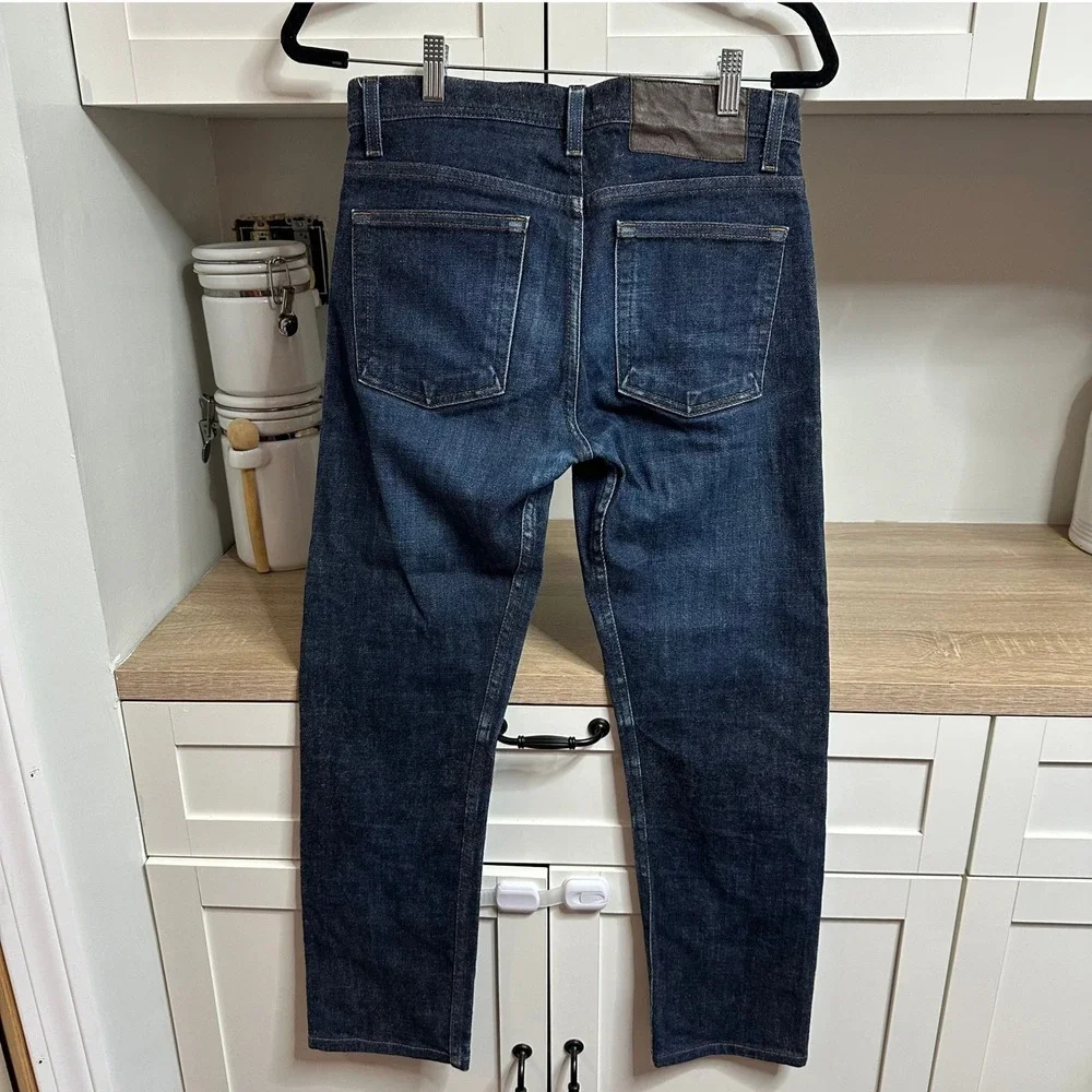 Naked & Famous Weird Guy Selvedge Jeans Mens 29x27 Stretch Dark Wash Button Fly